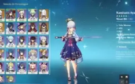 Ayaka com Bis + Shenhe + Cyno + Mona + tumulo do lobo.