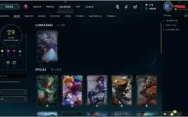 CONTA SMURF UNRANKED COM BASTANTE CHAMPS E ALGUMAS SKINS