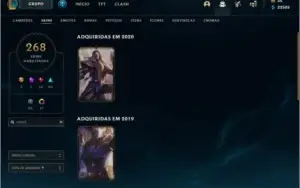 CONTA LOL 268 SKINS, TODOS OS CAMPEOES, PLATINA 3 NIVEL 268