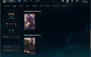 CONTA LOL 268 SKINS, TODOS OS CAMPEOES, PLATINA 3 NIVEL 268