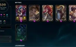 conta com 509 skins, 32k de essencia azul e todos os campeõe