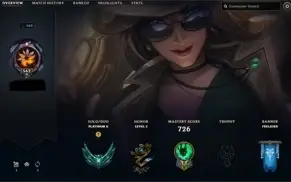 conta com 509 skins, 32k de essencia azul e todos os campeõe