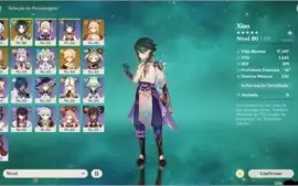 GENSHIN IMPACT CONTA COM XIAO + YOIMIYA E 2 ARMAS 5*