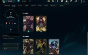 Conta bronze  3 com 25 Champs e 7 Skins