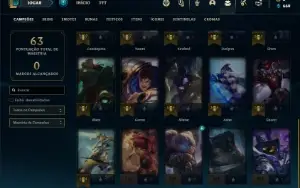 Conta bronze  3 com 25 Champs e 7 Skins