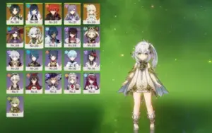 AR 21 - Nahida, Yelan, Xiao + 3 mochileiros + Benção ativa.