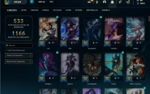 Ouro 4 com TODOS os champs e 282 Skins ( Main MID / SUP )