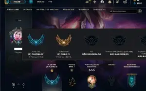 Ouro 4 com TODOS os champs e 282 Skins ( Main MID / SUP )