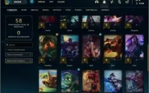 Conta platina 1 e platina 4 com 4 skins e 32 champs MAIN SUP
