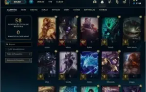 Conta platina 1 e platina 4 com 4 skins e 32 champs MAIN SUP