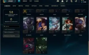 Conta platina 1 e platina 4 com 4 skins e 32 champs MAIN SUP