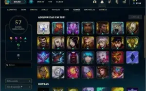 Conta platina 1 e platina 4 com 4 skins e 32 champs MAIN SUP