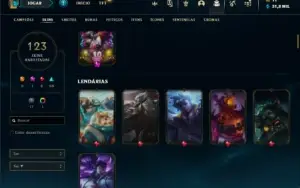 Conta Main Jg/Main Ww/Unranked/Varias Skins