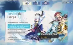 CONTA AR48 COM AYAKA/ DILUC C1/ JEAN C1 / ZHONGLI E 50 TIROS