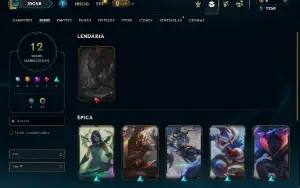 Platina 4 com 45 Champs e 12 Skins + 12 Cromas