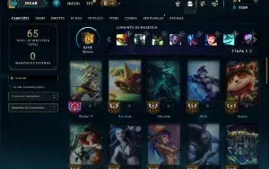 Platina 4 com 45 Champs e 12 Skins + 12 Cromas