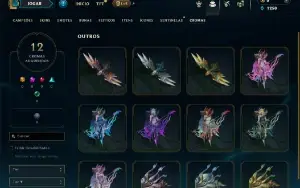 Platina 4 com 45 Champs e 12 Skins + 12 Cromas