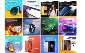 Pack 110 Artes Para Loja De Eletrônicos Editáveis Psd + Png