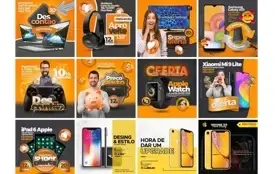 Pack 110 Artes Para Loja De Eletrônicos Editáveis Psd + Png
