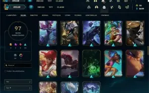 Conta Lol UNRANKED c/ todos os campeões e 97 skins