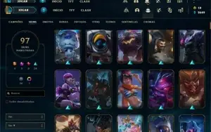 Conta Lol UNRANKED c/ todos os campeões e 97 skins