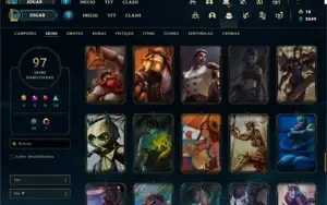 Conta Lol UNRANKED c/ todos os campeões e 97 skins