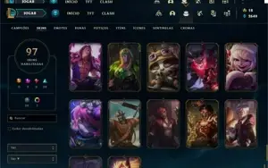 Conta Lol UNRANKED c/ todos os campeões e 97 skins