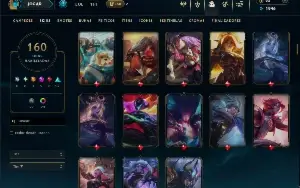 Platina 4 com TODOS os champs e 160 Skins ( JG / MID / ADC )
