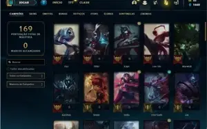 Conta ouro 1 com 63 Champs e 24 Skins