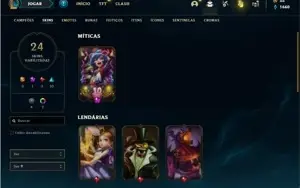 Conta ouro 1 com 63 Champs e 24 Skins