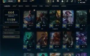 Bronze 2 com TODOS os champs e 318 Skins + 4 Prestigios