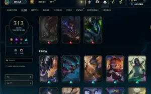 Bronze 2 com TODOS os champs e 318 Skins + 4 Prestigios