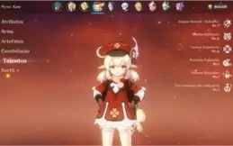 Conta Genshin Impact AR 43 Klee/Qiqi/Keqing Armas Tier S e +