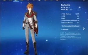 Genshin Impact AR 46 com 5 personagens 5estrelas