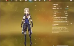 Genshin Impact AR 46 com 5 personagens 5estrelas