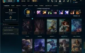 Ouro 1 com 45 Champs e 9 Skins