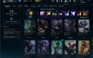 Ouro 1 com 45 Champs e 9 Skins