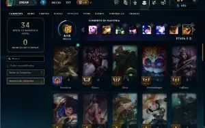 Ouro 1 com 45 Champs e 9 Skins