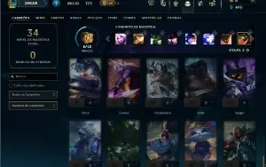 Ouro 1 com 45 Champs e 9 Skins