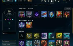 Ouro 1 com 45 Champs e 9 Skins