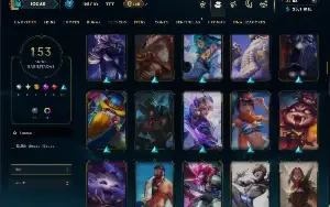Ouro 1 com TODOS os champs e 153 Skins