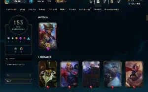 Ouro 1 com TODOS os champs e 153 Skins