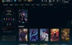 Ouro 2 com TODOS os champs e 136 Skins (SUP / TOP / MID)