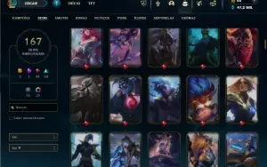 Ouro 4 com TODOS os champs e 167 Skins ( MAIN SUP )