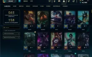 Ouro 4 com TODOS os champs e 167 Skins ( MAIN SUP )