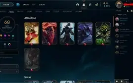 Conta lol com skins , já foi plat agora esta ouro