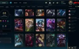Conta lol com skins , já foi plat agora esta ouro