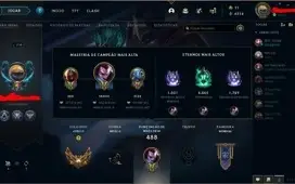 Conta lol com skins , já foi plat agora esta ouro