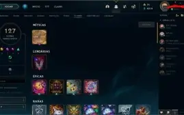 Conta lol com skins , já foi plat agora esta ouro