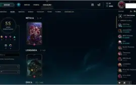 Conta League of Legends, Platina III com várias skins